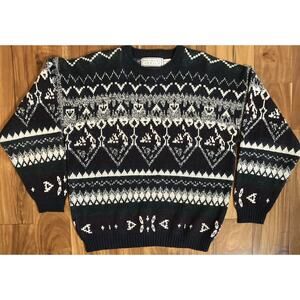 VTG Michael Gerald Sweater Mens XL Grandpa Sweater 90s Purple Acrylic Christmas